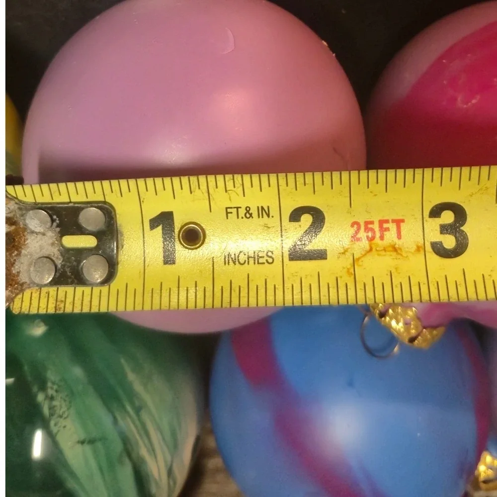 Set of 8 Hand Painted Swirl Glass Ball Christmas Ornaments Multicolor 3 Inch